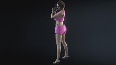 Jill Half Shirt and Shorts (Pink)