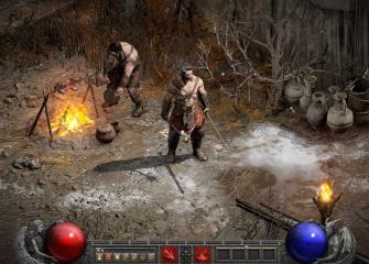 Barbarian NPC Roasting Meat