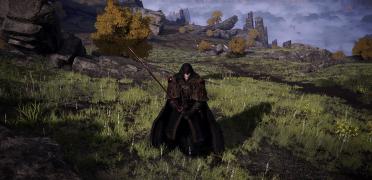 Black Fire Monk Hood