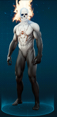 Spirit Spider Suit - Black and White with Orange Flame