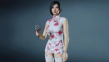 Ada & Claire Peach Blossom White Stockings Cheongsam