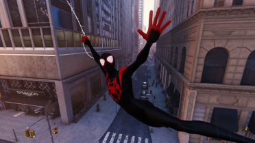 Miles Morales into the Spider-verse suit