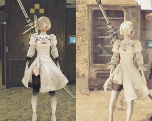 NieR Automata 2B White Skirt MOD