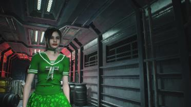 Ada & Claire Elegant Emerald Green Navy Dress