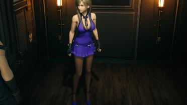 Tifa Black Sheer and Floral Hosiery Options for Purple Dress