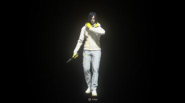 Villain Suit Recolor White and Gold (Without Feather)