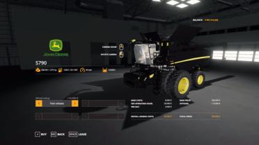 JOHN DEERE S790 BLACK Combine Harvester V 1.0