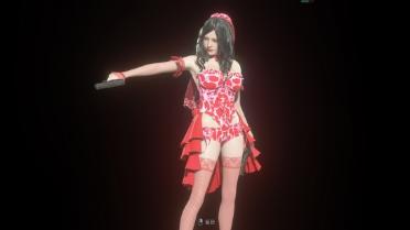 Ada Beautiful Red Wedding Dress with Long Hair