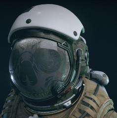 Ground Crew Spacesuit Helmet Skull Visor
