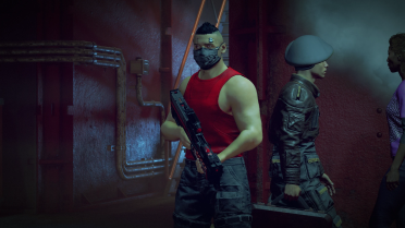 Space Rogue Red and Black Muscle Outfit