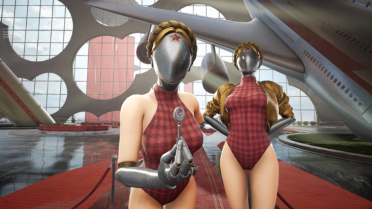Tartan Swimsuit Twins